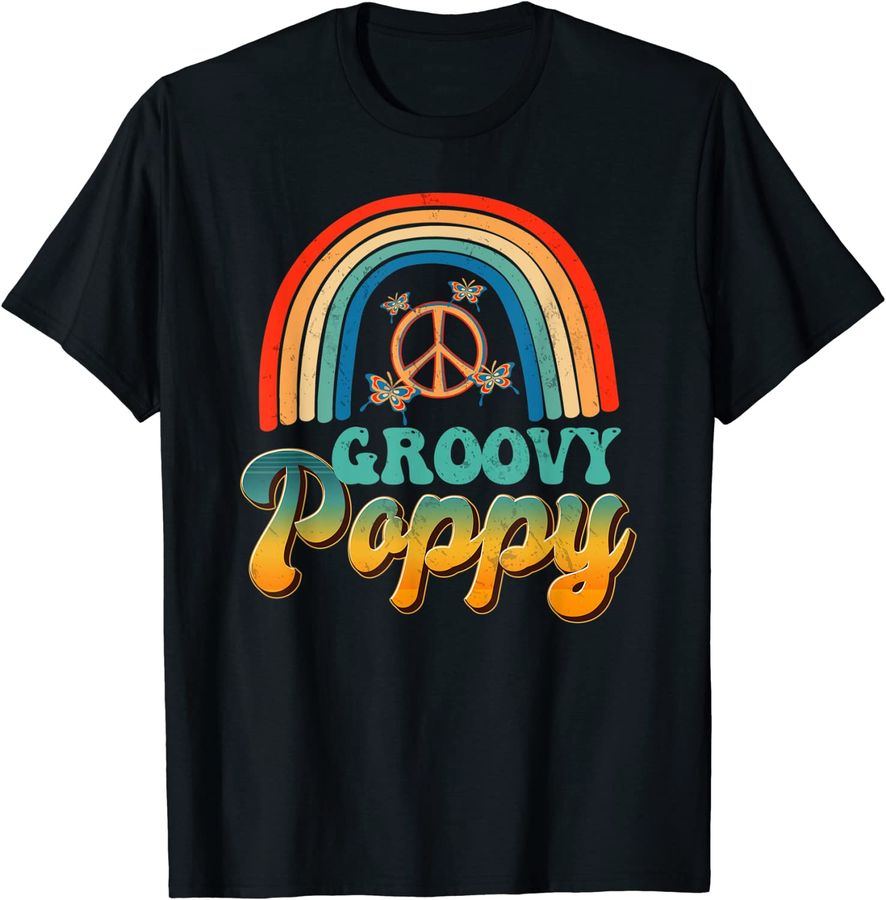 Groovy Poppy Rainbow Aesthetic Nostalgia Retro Father's Day