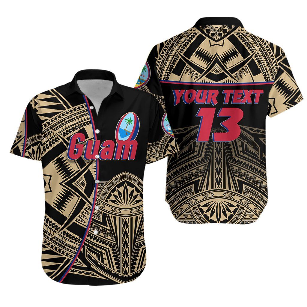 Guam Rugby Hawaiian Shirt Impressive Version Golden – Custom Text And Number K13 Big And Tall Hawaiian Shirts