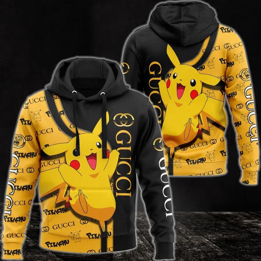 Gucci Pikachu Pokemon Unisex Hoodie, Gucci Logo Hoodie For Men Women