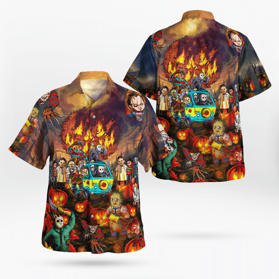 Halloween burning field murder coming Hawaiian Shirt.png