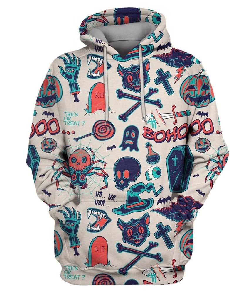 HALLOWEEN OBJECTS SEAMLESS PATTERN 3D Hoodie For Men For Women All Over Printed Hoodie