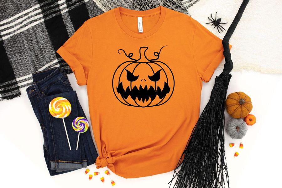 Halloween Pumpkin Face shirt  Scary Halloween Shirt Pumpkin Face Tee  Scary Halloween Gift  Jack-O-Lantern Shirt