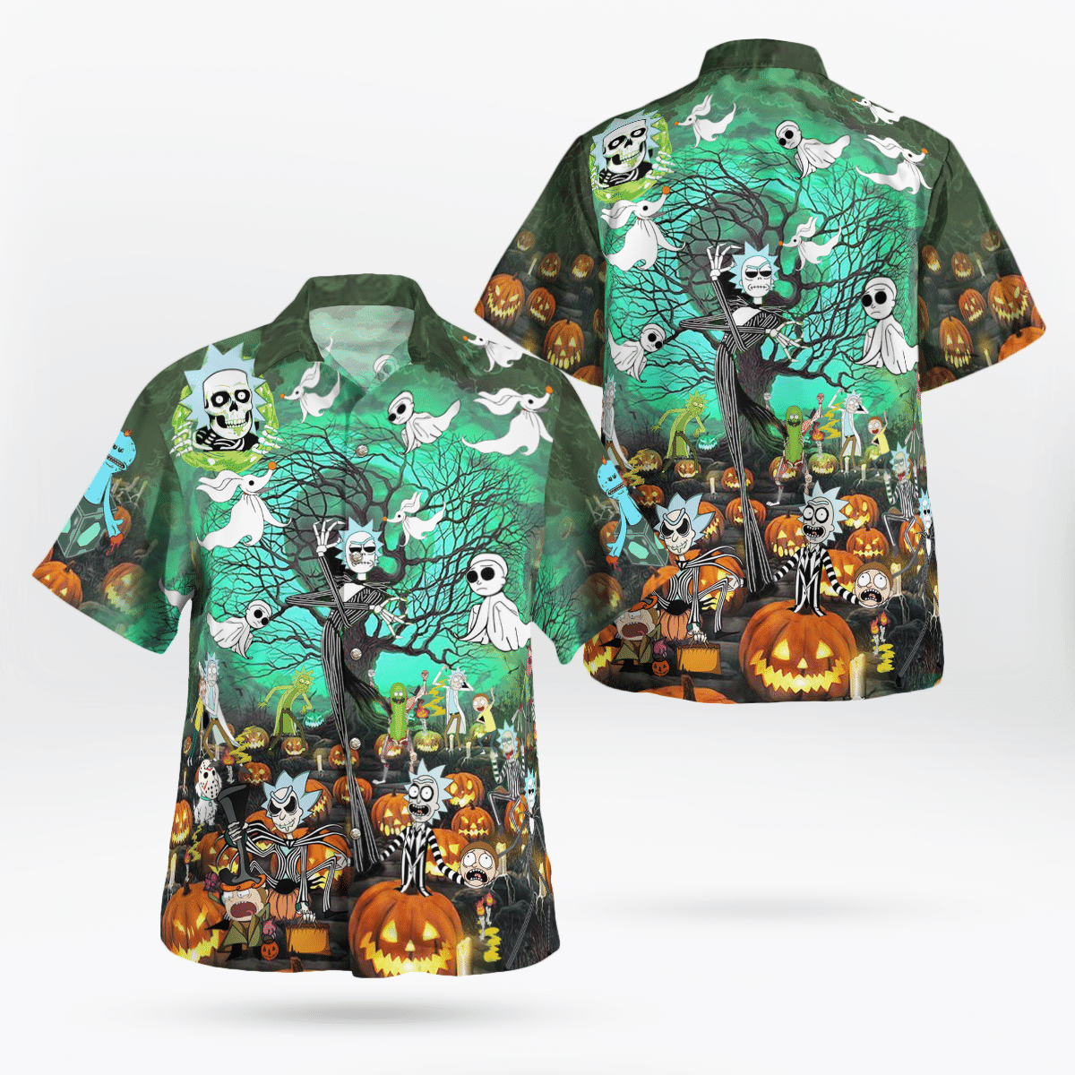 Halloween pumpkin nightmare ghost Hawaiian Shirt