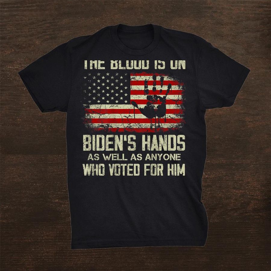 Handprint Biden Blood On His Hands American Flag Shirt