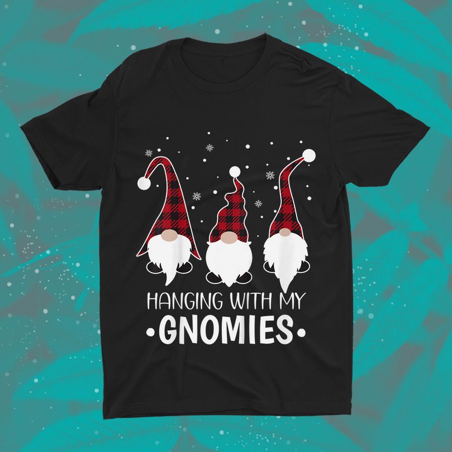 Hanging With My Gnomies Buffalo Plaid Christmas Pajama Shirt