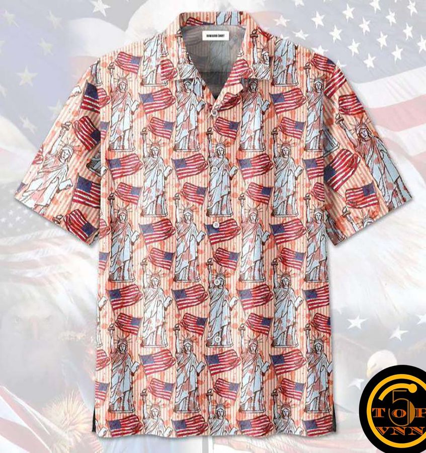 Happy 4th Of July Statue Of Liberty Hawaiian Shirt And Shorts