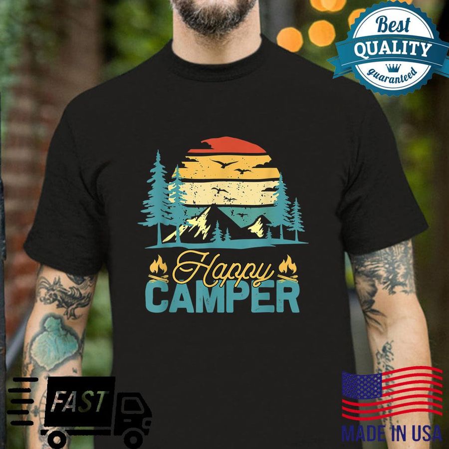 Happy Camper Vintage Matching Camping Crew Shirt