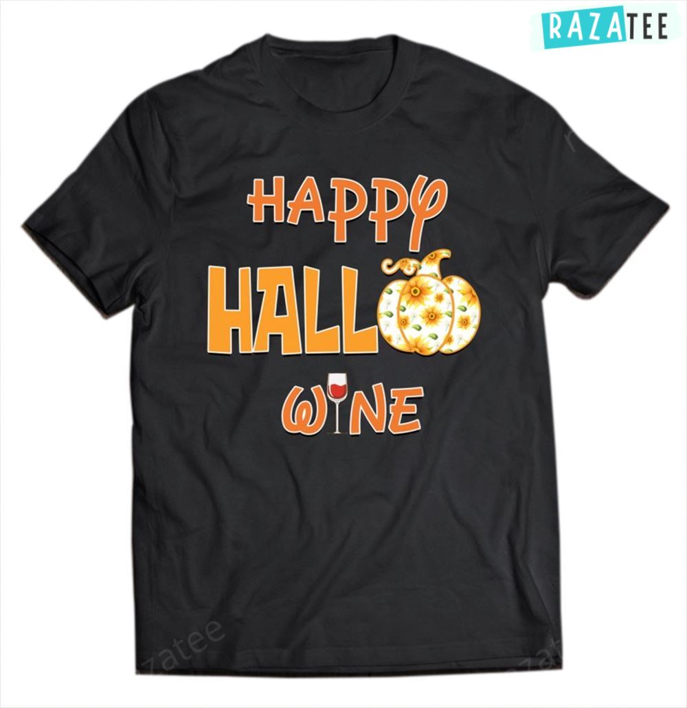 Happy Hallo Wine Halloween Design Classic Shirt