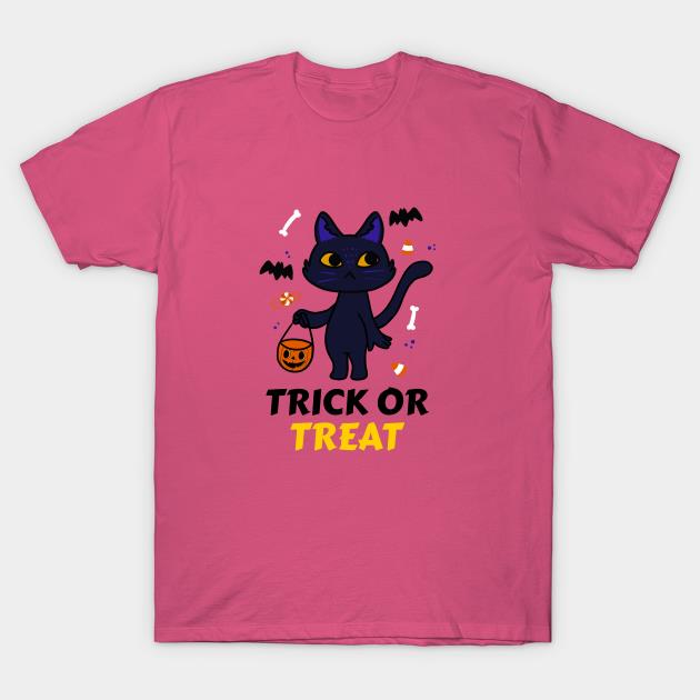 Happy Halloween cute cat trick or treat t-shirt