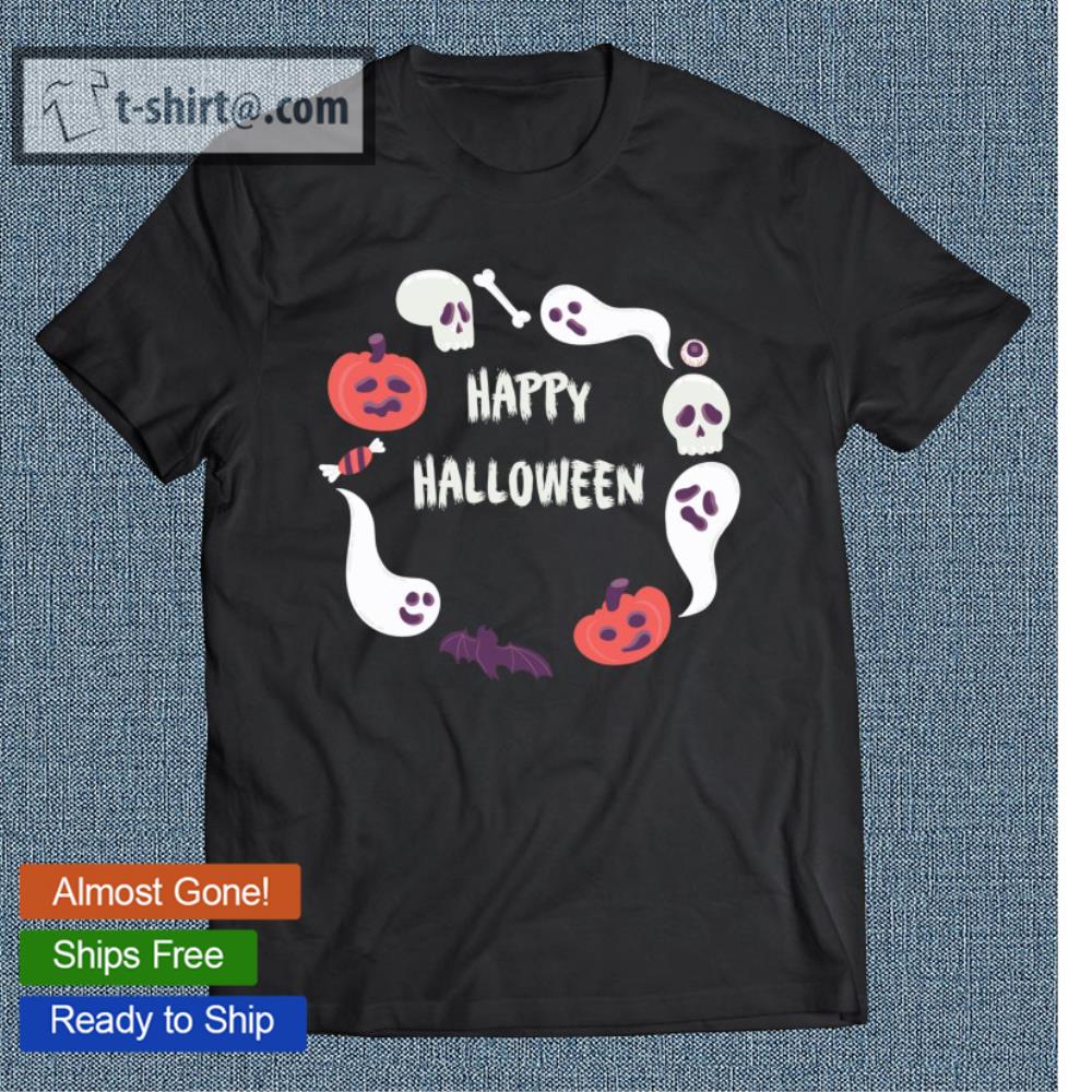Happy Halloween Halloween Funny Ghost And Skull And Monsters Classic T-shirt