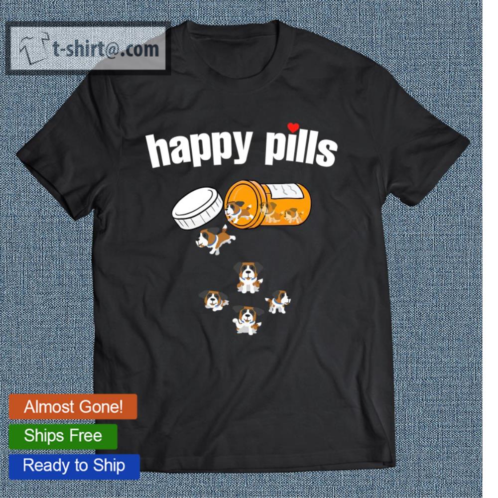 Happy Pills Saint Bernard Dog T-shirt