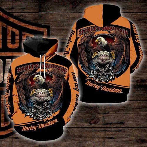 Harley Davidson Eagle Skull Full Print K1128 Hoodie