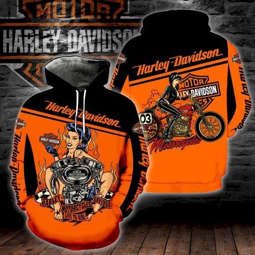 Harley Davidson Live To Ride Full Print V1584 Hoodie