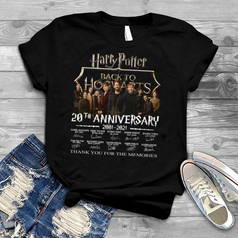 Harry potter back to hogwarts 20th anniversary 2001 2021 thank you for the memories shirt