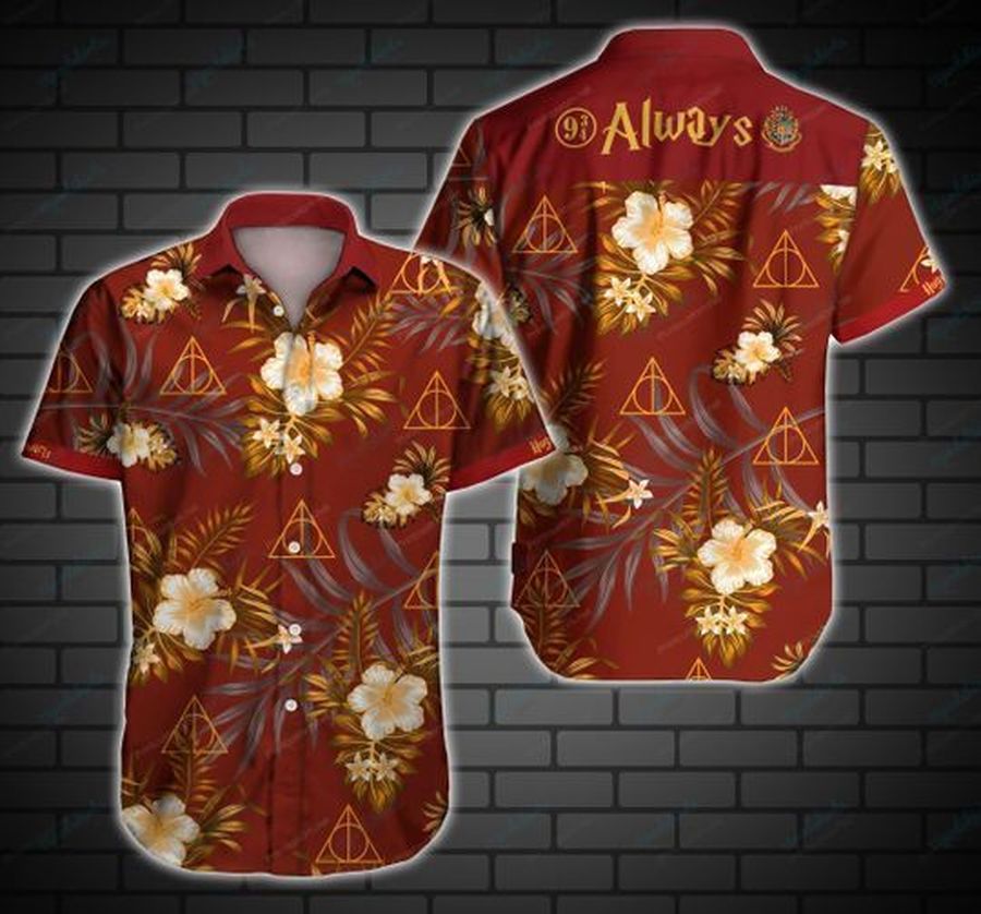 Harry Potter Hawaiian II Graphic Print Short Sleeve Hawaiian Casual Shirt N98