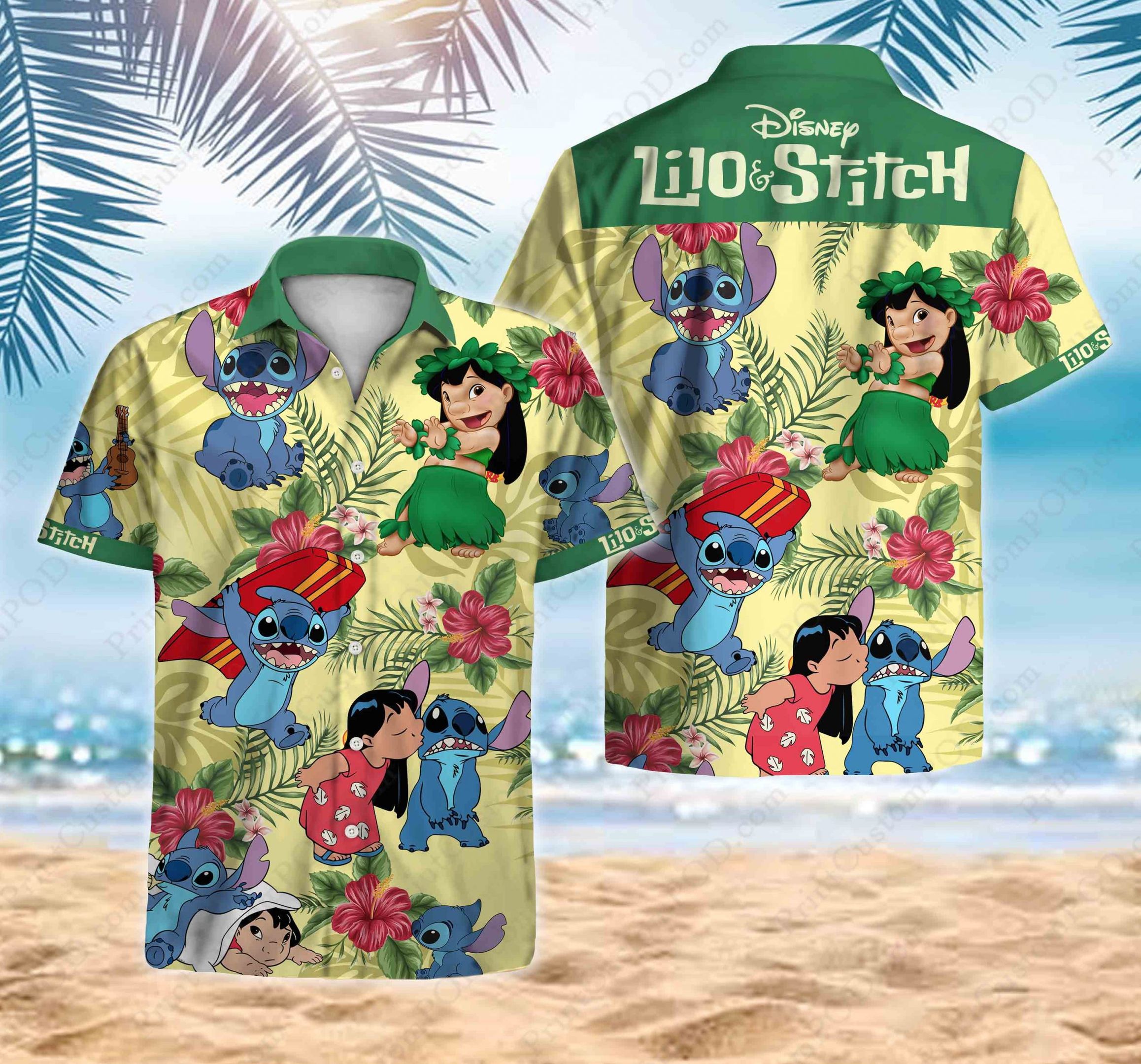 HAWAII SHIRT Adu Lilo Stitch  Hawaii Short Sleeve Shirt Uvn-ZX11190 