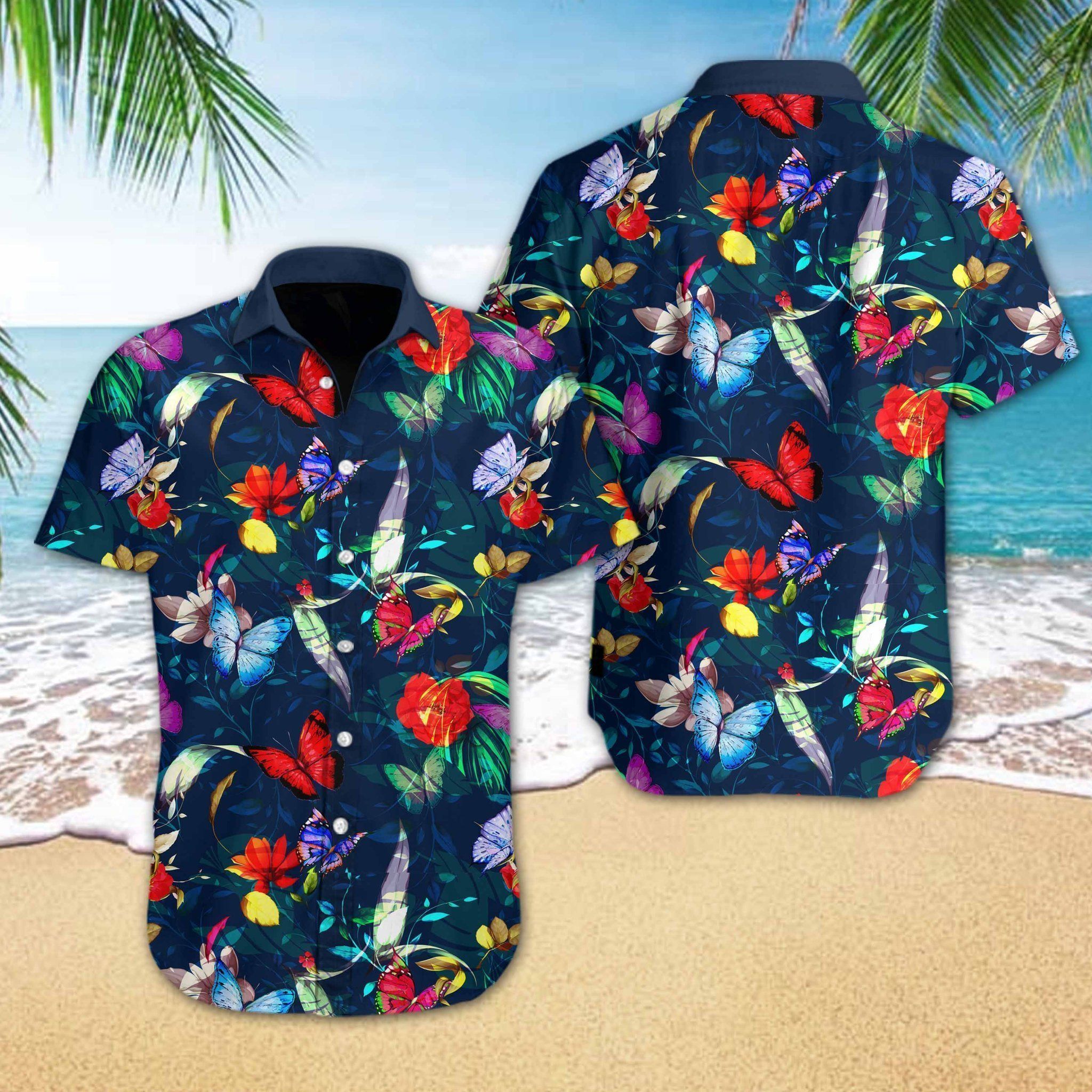 HAWAII SHIRT Butterly Flower -zx16328 