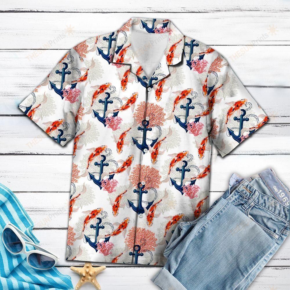 HAWAII SHIRT Koi Anchor -ZX5157 