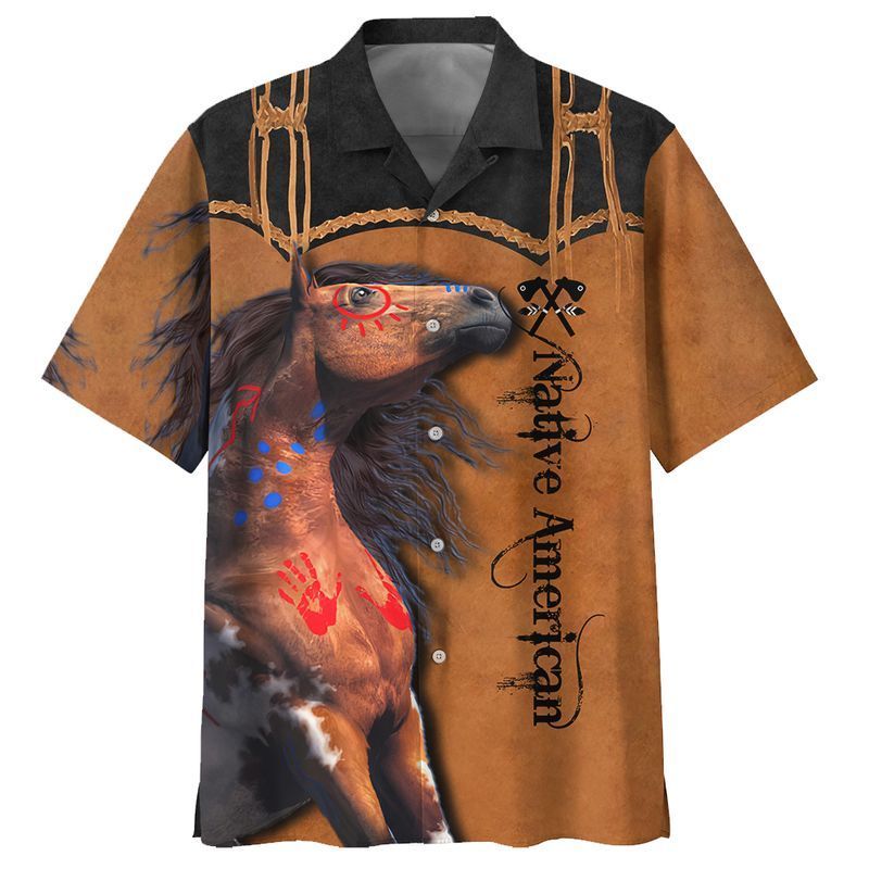 Hawaii Shirt Native American Horse -ZH5028 