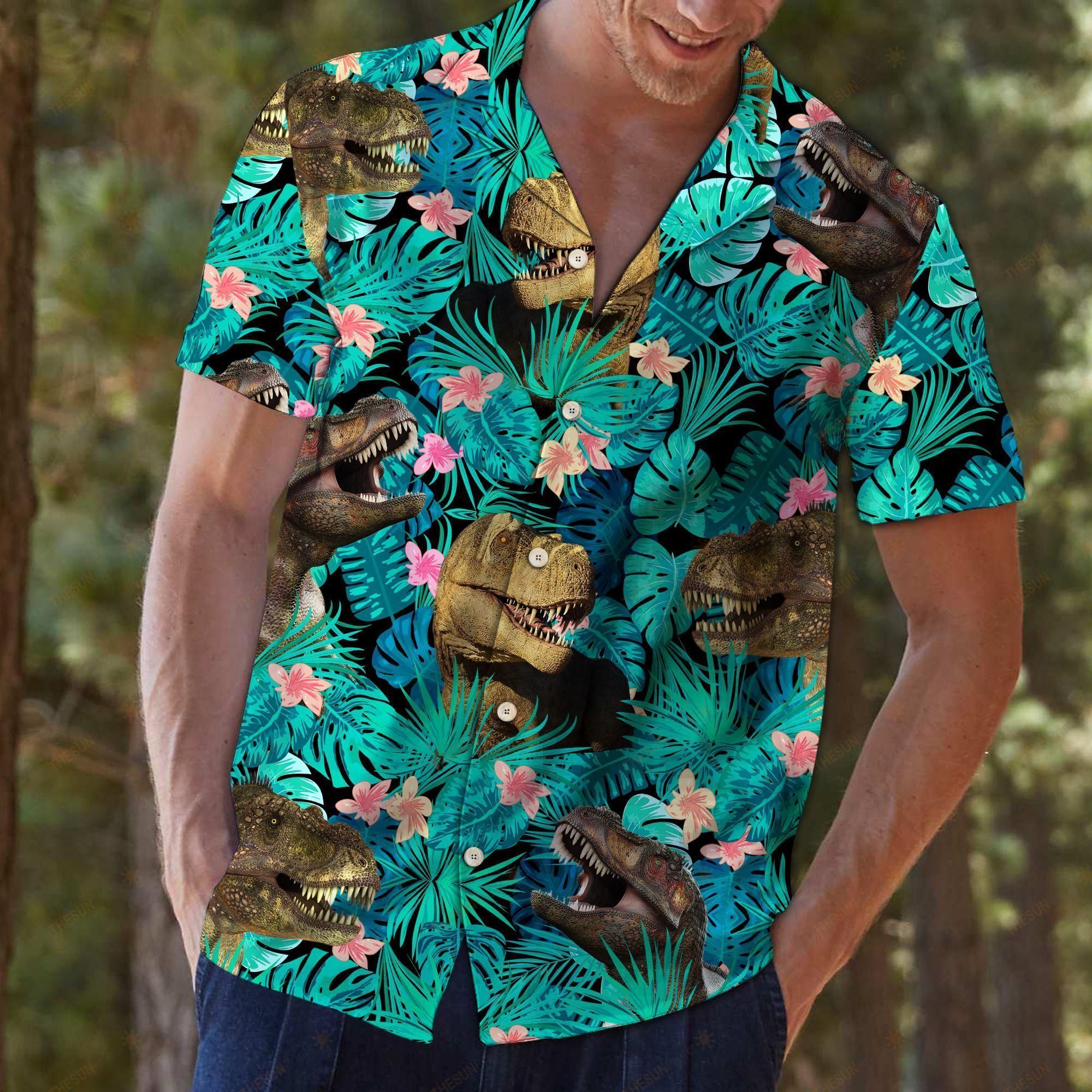 HAWAII SHIRT T-Rex Tropical -ZX6637 