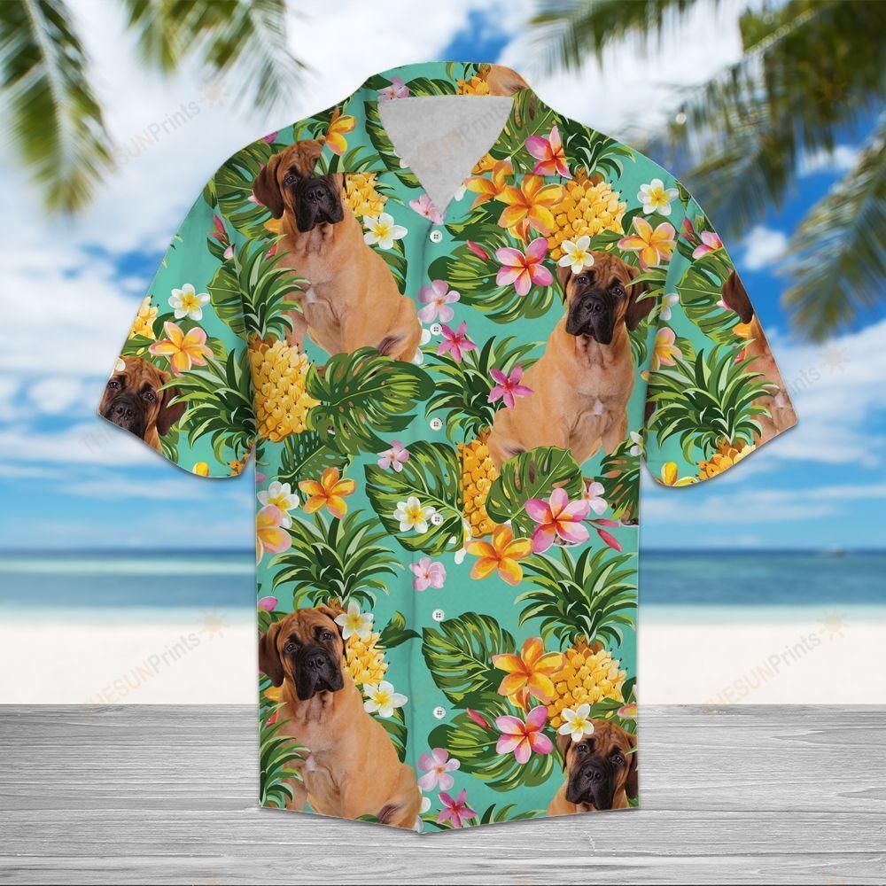 HAWAII SHIRT Tropical Pineapple Bullmastiff -ZX6152 