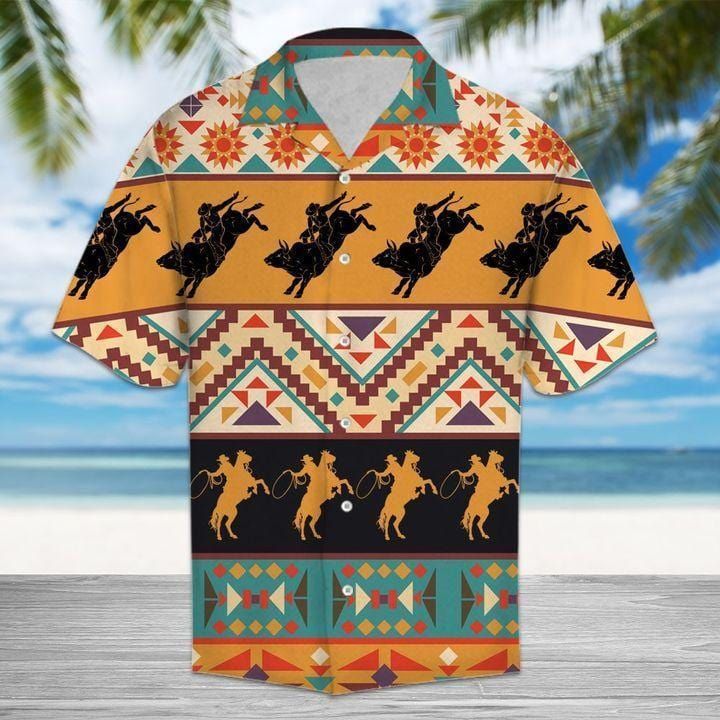 Hawaiian Aloha Shirts Bull Riding Tropical