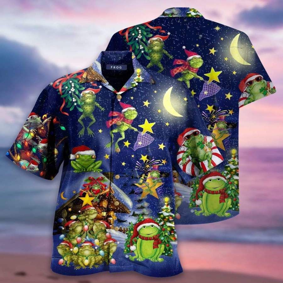 Hawaiian Aloha Shirts Christmas Frog Dancing