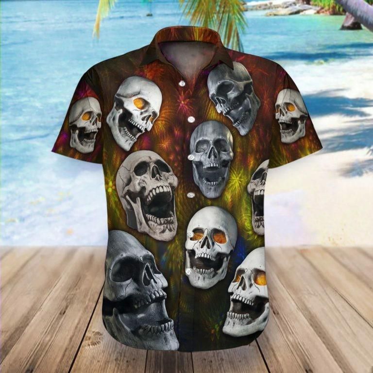 Hawaiian Aloha Shirts Funny Skull Tropical
