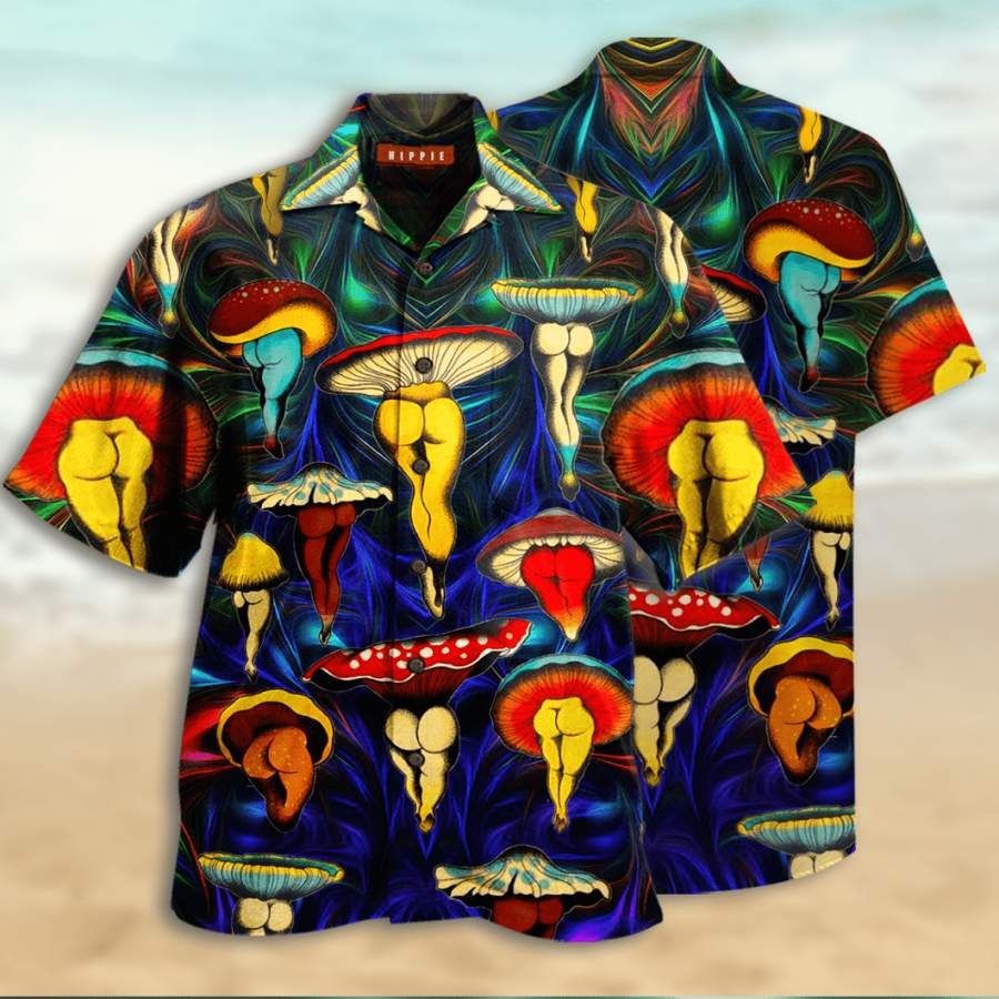 Hawaiian Aloha Shirts Hippie Magic Mushroom