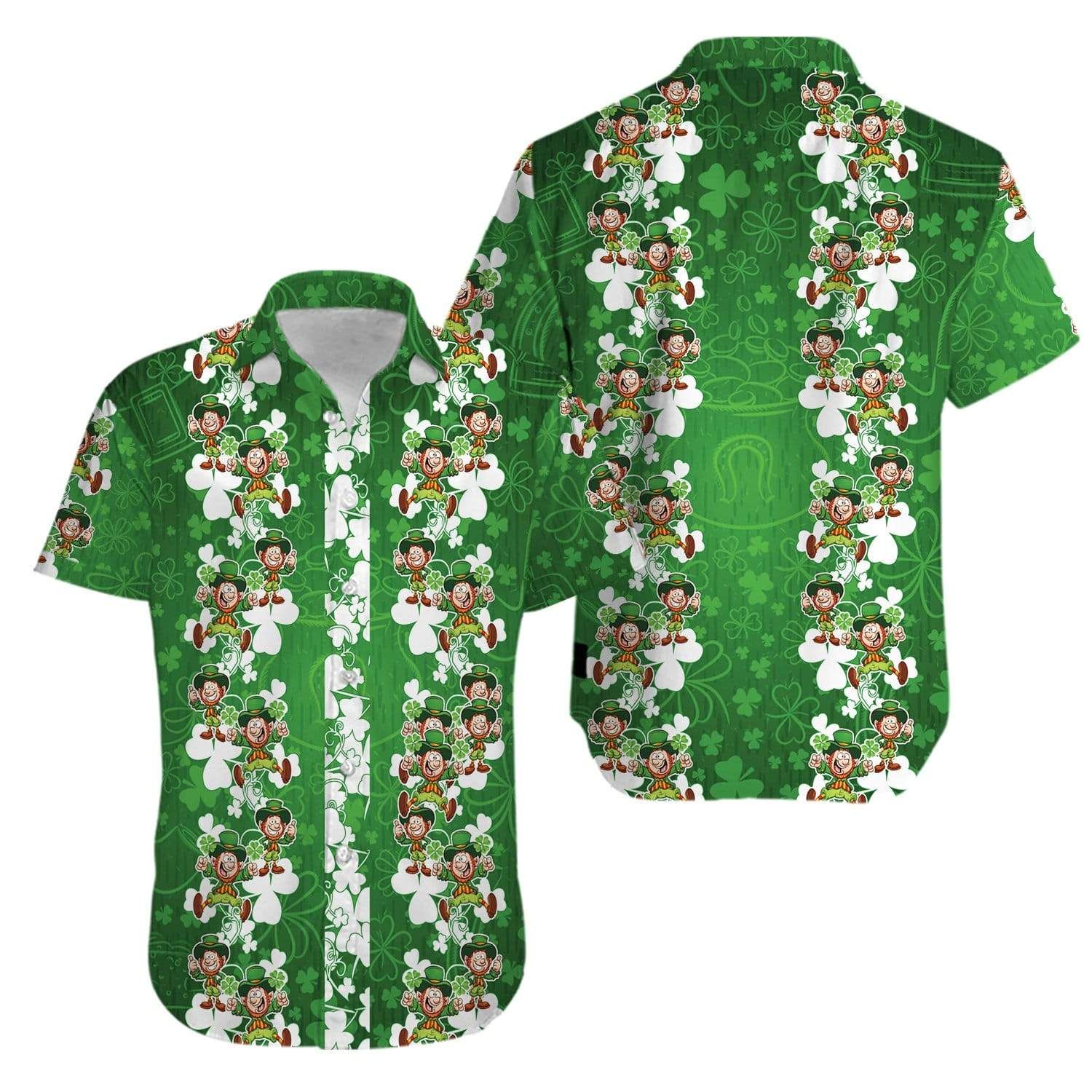 Hawaiian Aloha Shirts Irish St Patrick’s Day Leprechaun Shamrock #2702
