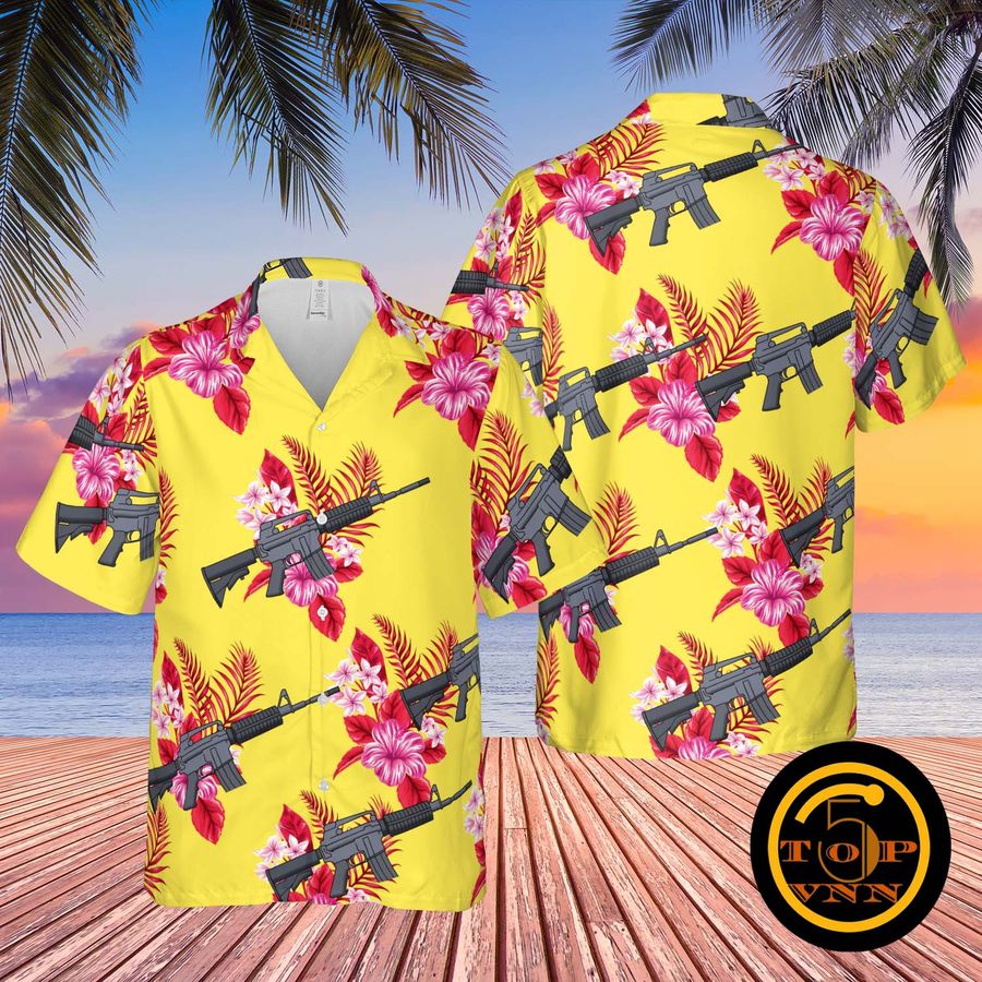 Hawaiian Shirt With Guns Shirt And Shorts