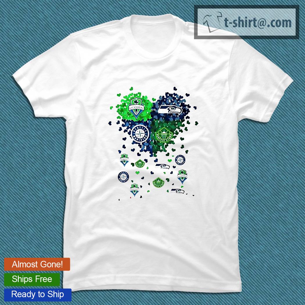 Heart Seattle Sounders Fc Seattle Seahawks Seattle Mariners and Seattle Storm love T-shirt