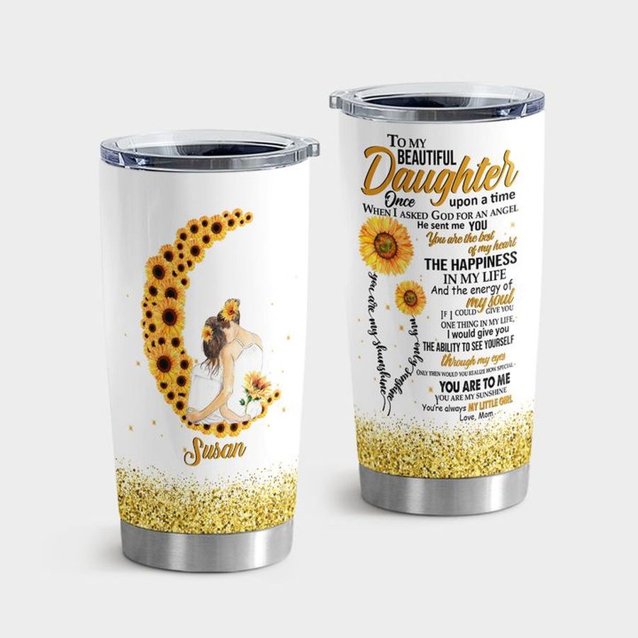Helianthus Tumbler With Lid, Sunflower To My Daughter You Are My Sunshine Tumbler Tumbler Cup 20oz , Tumbler Cup 30oz, Straight Tumbler 20oz
