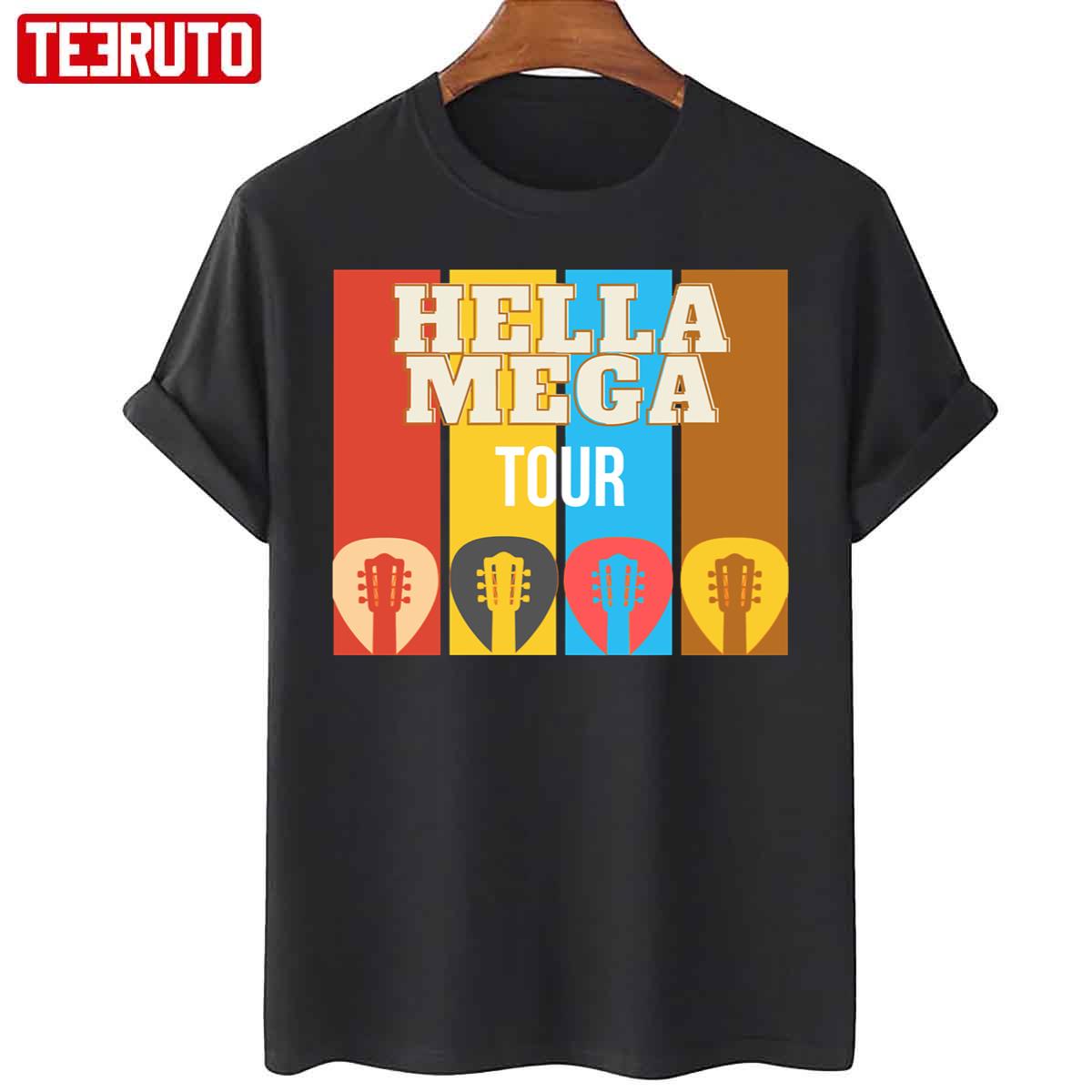Hella Mega Tour Guitars Rock Bands Retro Art Unisex T-Shirt