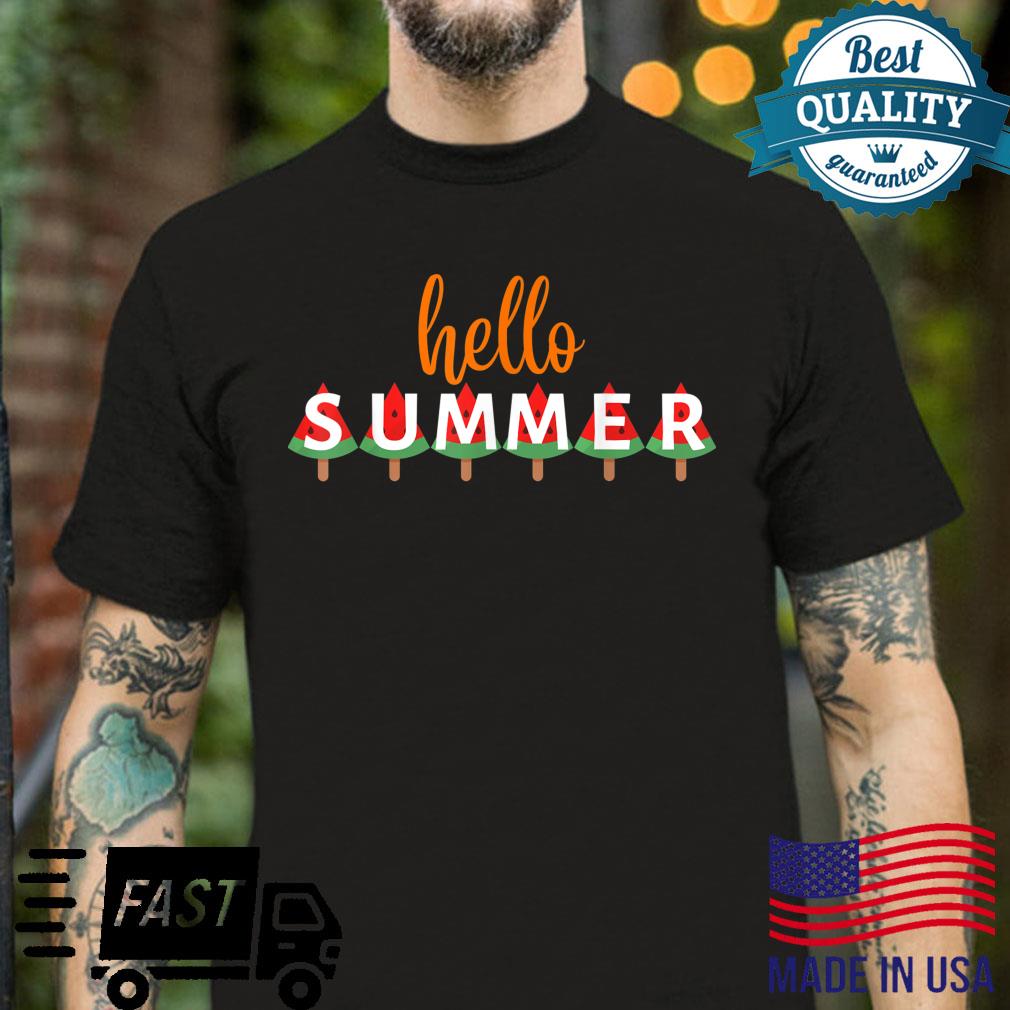 Hello Summer Squd Vacation Watermalon Ice Cream Popsicle Ice Shirt