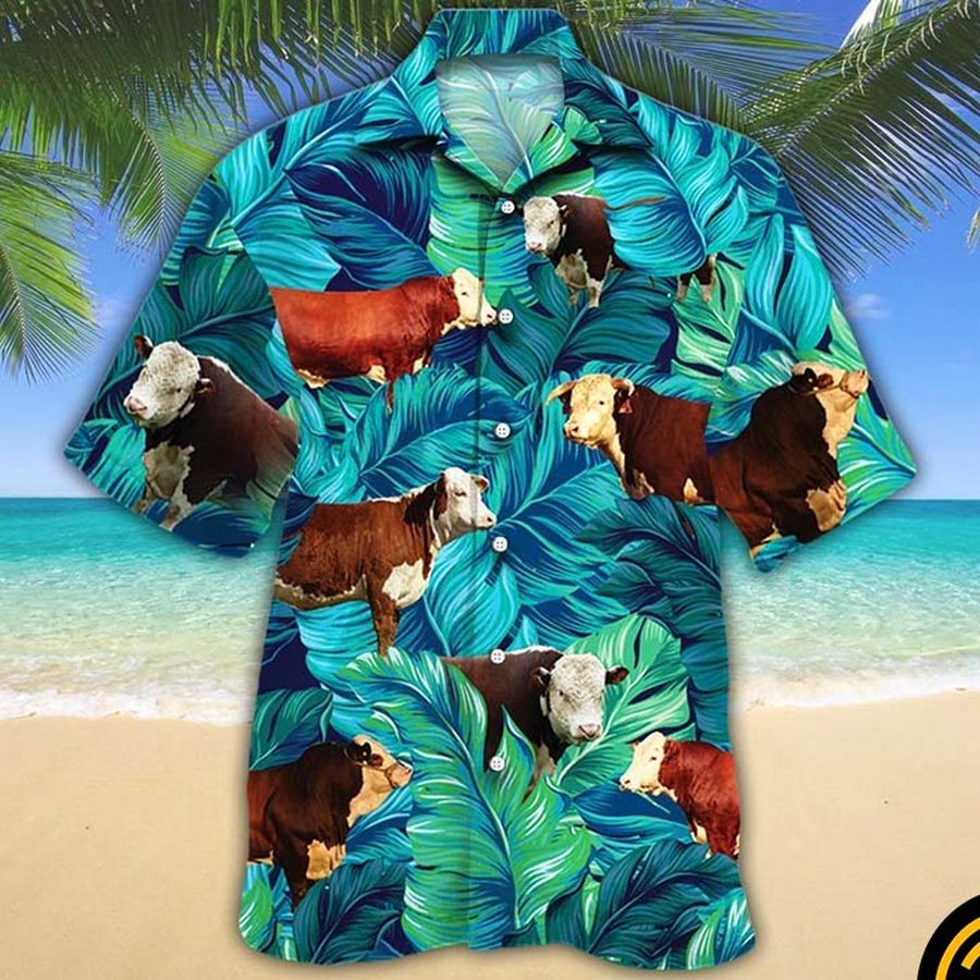 Hereford Cattle Hawaiian Shirt