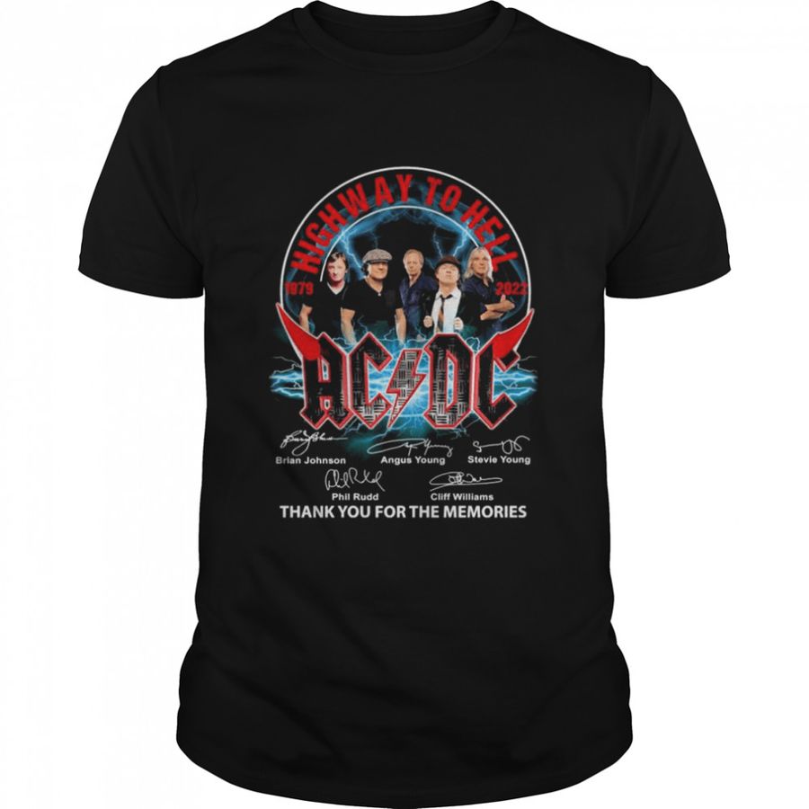 Highway To Hell 1979 2022 AC DC Thank You For The Memories Signatures Shirt
