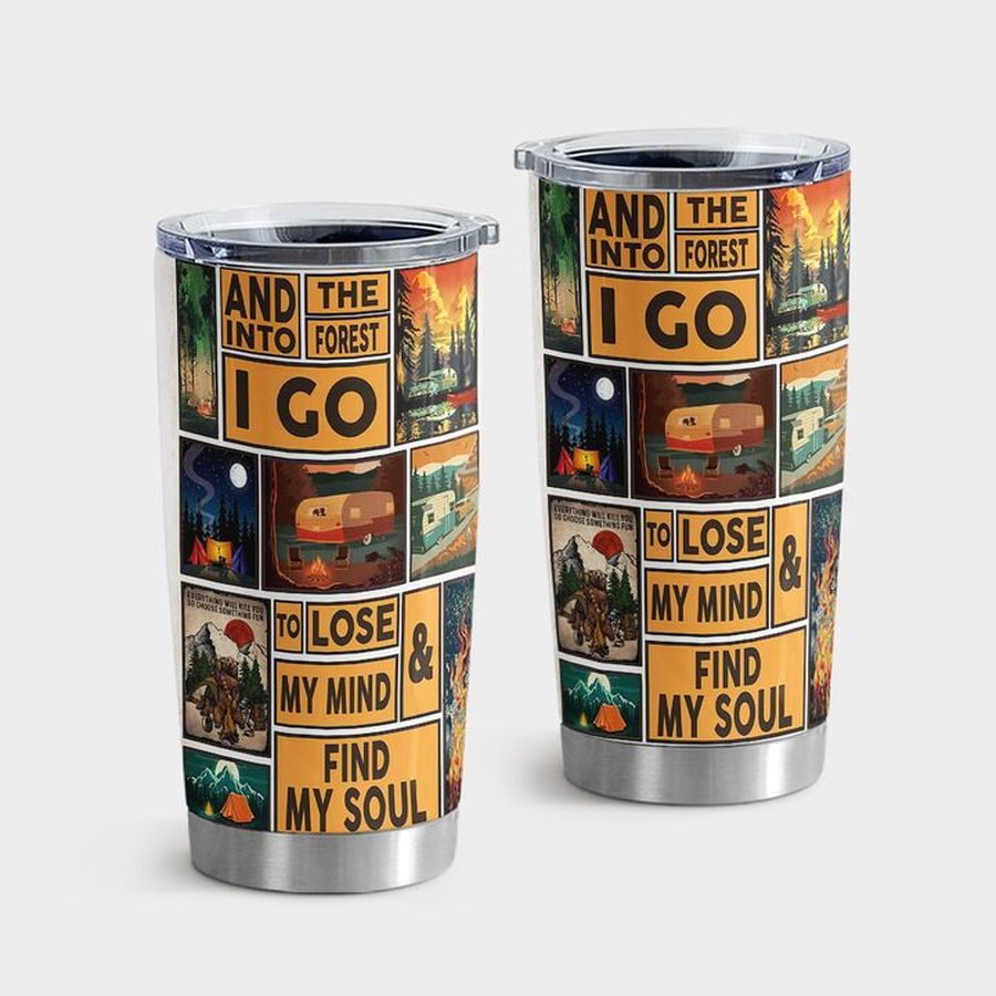 Hiking And Camping Travel Tumbler, Into The Forest Camping Tumbler Tumbler Cup 20oz , Tumbler Cup 30oz, Straight Tumbler 20oz