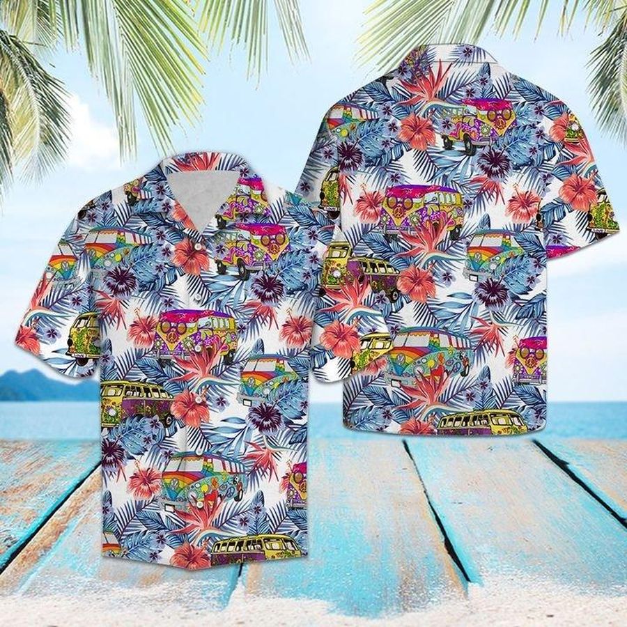 Hippie Bus Colorful Aloha Hawaiian Shirt