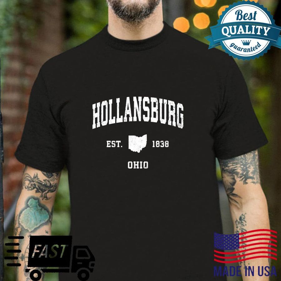 Hollansburg Ohio OH Vintage Athletic Sports Design Shirt