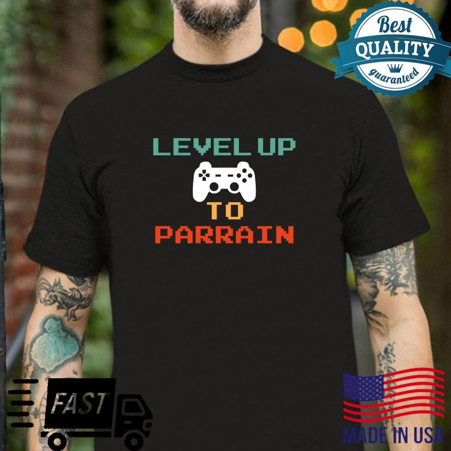 Homme Geek Rétrogaming Level bis Parrain Gamer Shirt