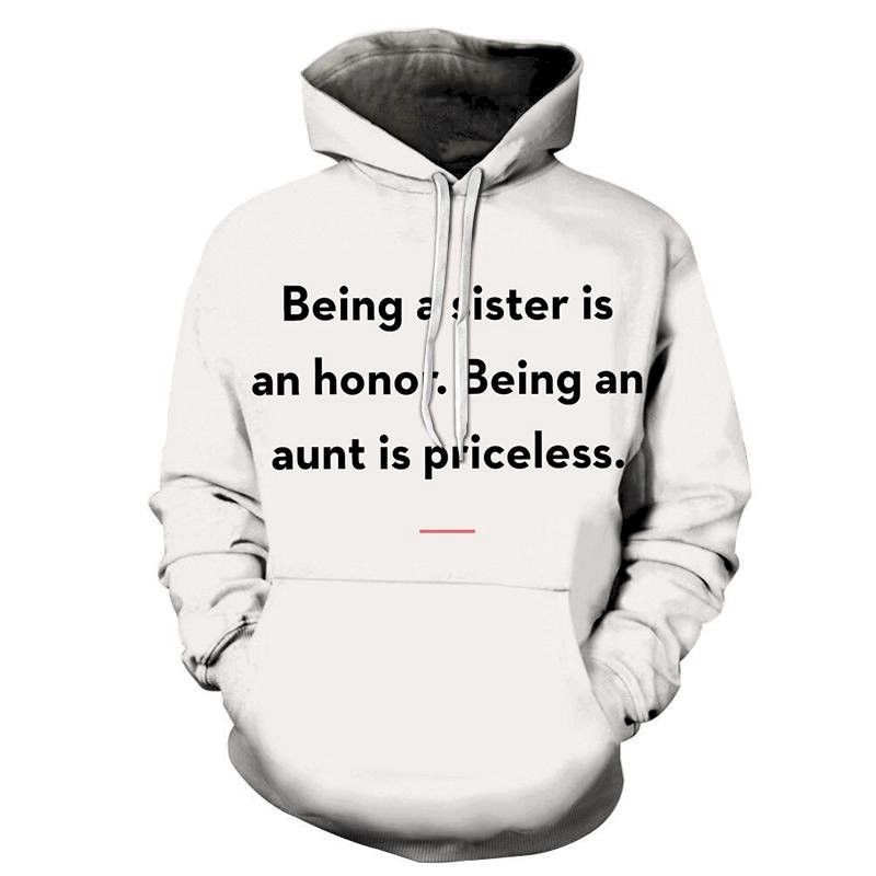 Honor Aunty 3D Sweatshirt Hoodie Pullover Custom