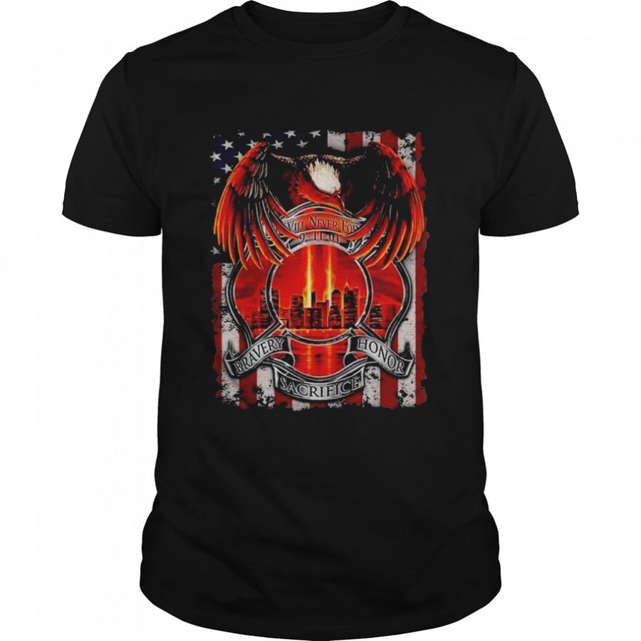 Honor Eagle American Flag We Will Never Forget 911 Patriot Day T-Shirt