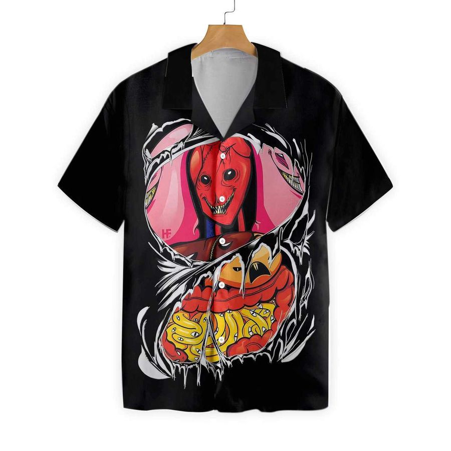 Horror Human Guts 3d All Over Print Summer Button Design For Halloween Hawaii Shirt