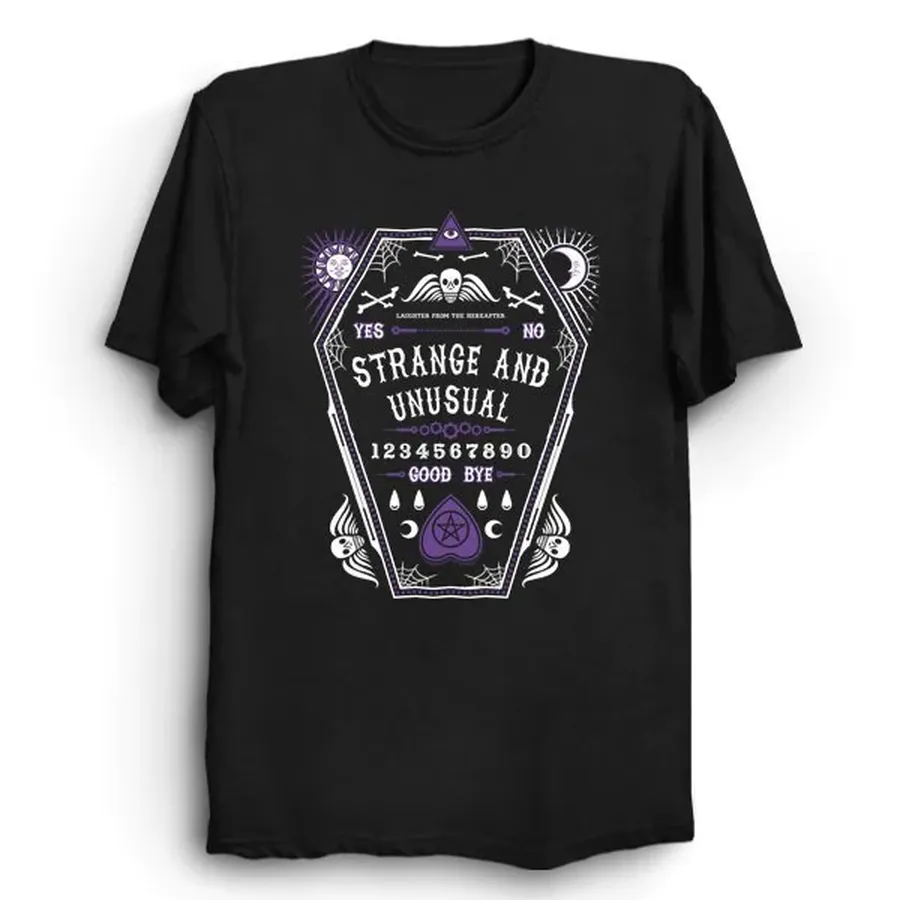Horror Movie Geek Never Trust The Living Ouija Goth Occult Spooky Unisex T-Shirt.webp