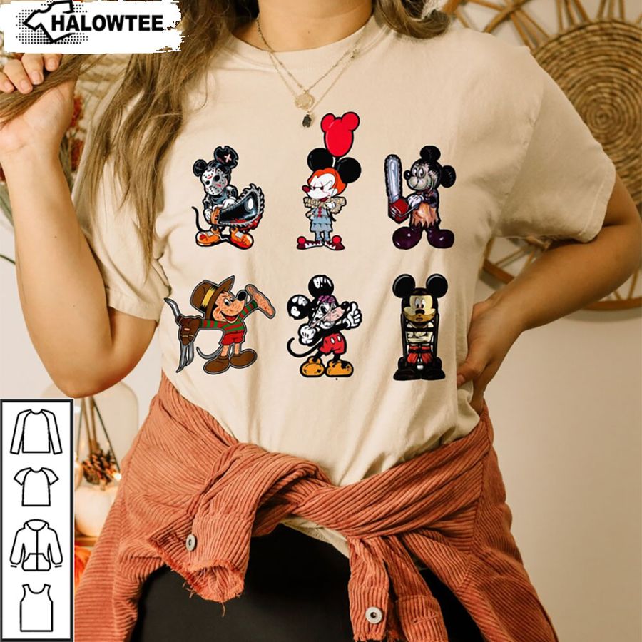 Horror Movie On Mickey Mouse Funny Shirt Disney Halloween Family Shirts