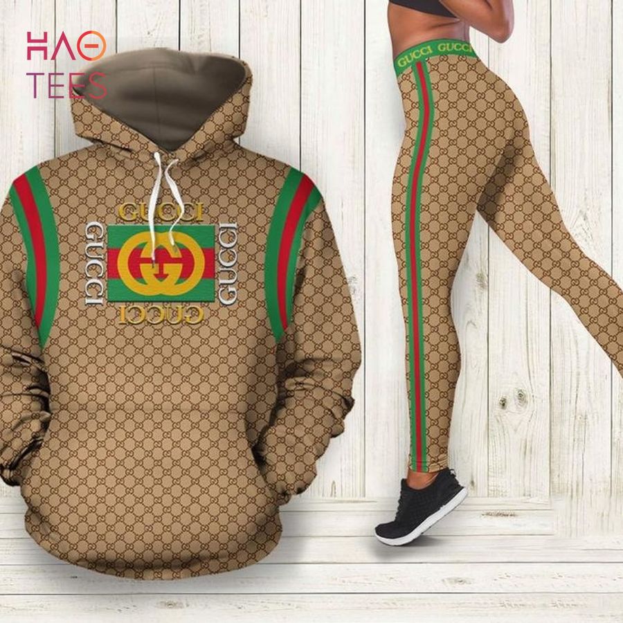[HOT] Gucci Luxury Brand 3D All Over Print Hoodie Leggings Set Gucci Gift