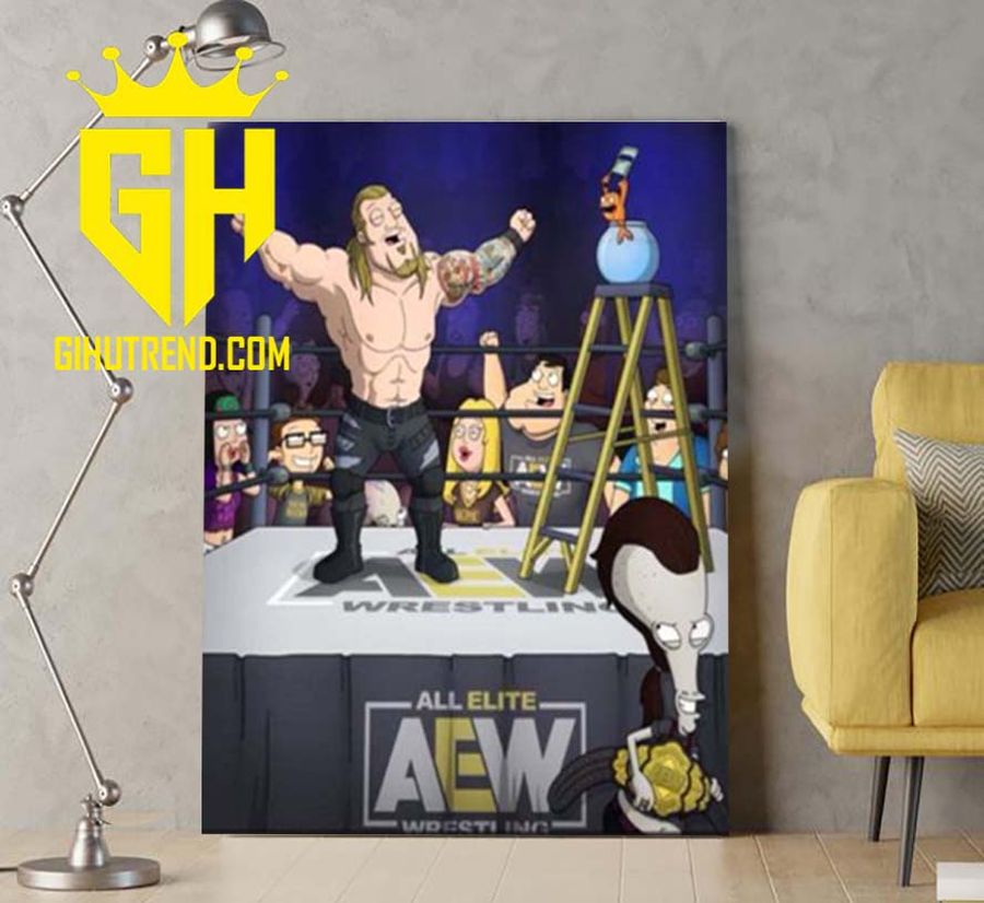 HOT NEW AEW x American Dad Chris Jericho For Fans Poster Canvas