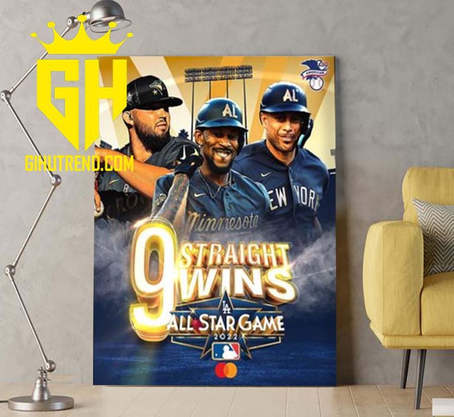 HOT NEW American Weague 9 Straight Wins All -Star Game 2022 Art Style For Fans Poster Canvas