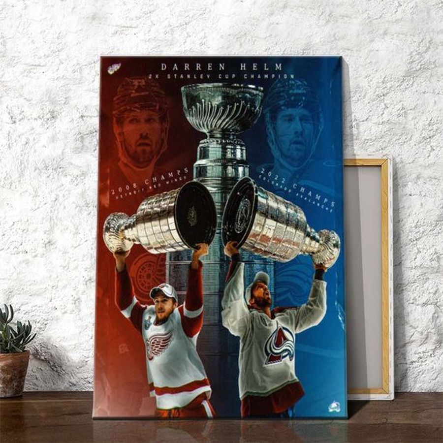 HOT NEW Darren Helm 2 times Stanley Cup Champion Poster Canvas For Fans